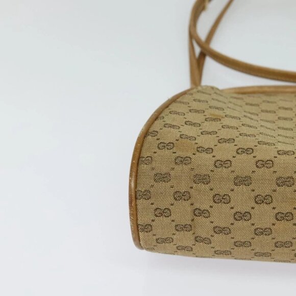GUCCI Micro GG Supreme Shoulder Bag PVC Beige Gold 001 261 1053 Auth BA2223 - Picture 5 of 16
